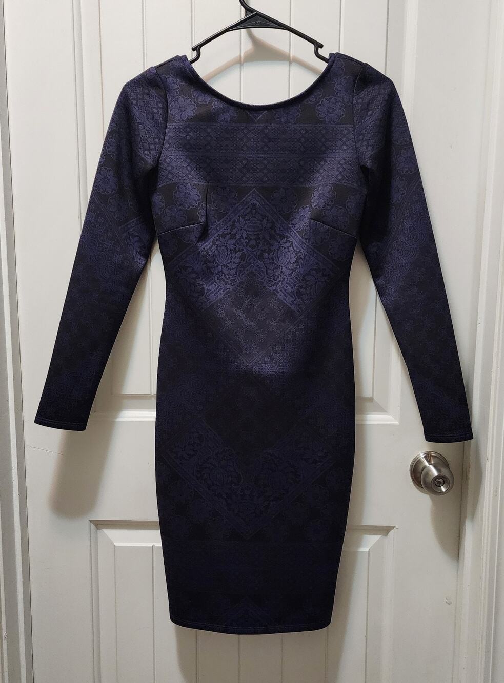 Kardashian Kollection Size Xs Scoop Back Navy Blue Bodycon Dress Cocktail Party